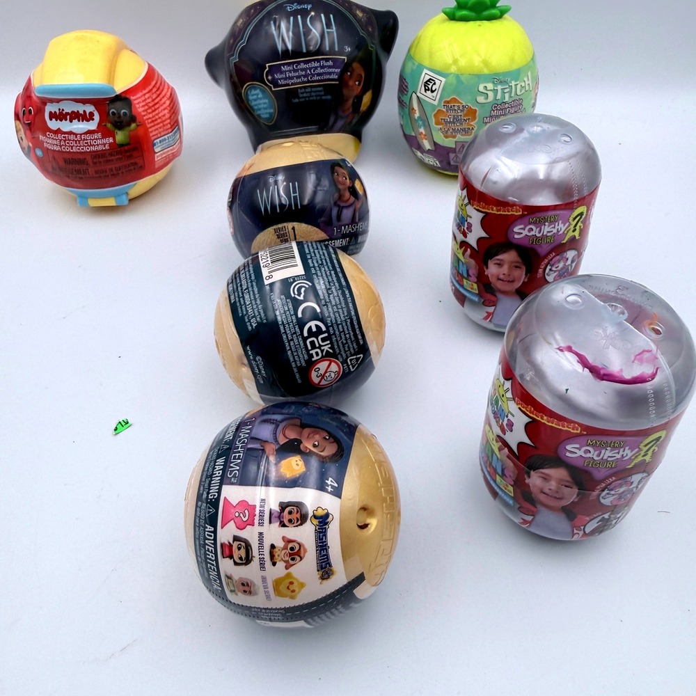 Disney Ryan's World Morphle Mystery Blind Bag Toy Lot 8pc NIP Mash'ems‎ Squishy